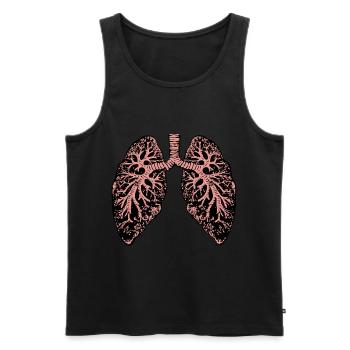 Anatomie du dessin des poumons - Débardeur bio Premium Homme - noir - Devant - Michal (187cm)