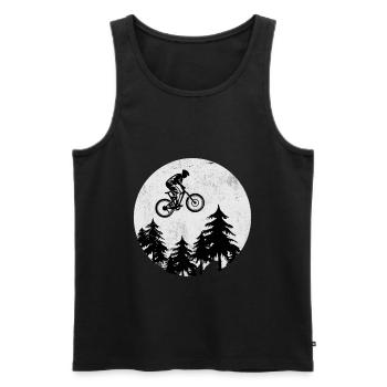 Mountainbike Fahrrad Moon Jumping MTB Geschenk - Männer Premium Bio Tank Top - Schwarz - Vorne - Michal (187cm)