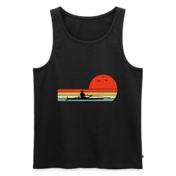 Vintage Retro Crew Rowing Row Team Boat Oar Rower - Men's Premium Organic Tank Top - black - Front - AI Model Male 178 light (178cm)