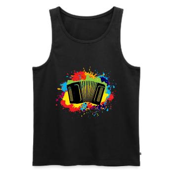Akkordeon Polka Music Musical Aquarell Geschenk - Männer Premium Bio Tank Top - Schwarz - Vorne - Michal (187cm)