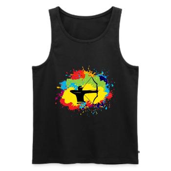 Bogenschießen lustige Sprüche Bogen Pfeil Bogen Bogen Bogen Geschenk - Männer Premium Bio Tank Top - Schwarz - Vorne - AI Model Male 178 light (178cm)