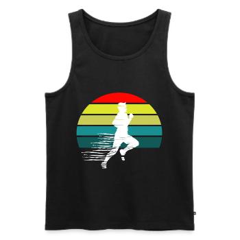 Laufender Sportlicher Mann Sunset - Männer Premium Bio Tank Top - Schwarz - Vorne - AI Model Male 178 light (178cm)