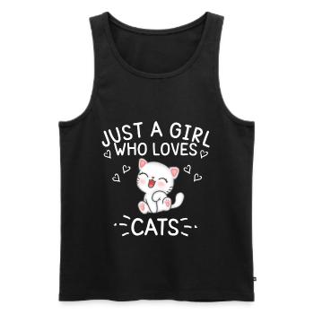 Just a Girl who loves Cats - Men's Premium Organic Tank Top - black - Front - Michal (187cm)