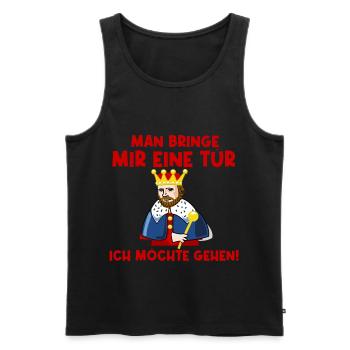 Man bringe mir eine Tür - Männer Premium Bio Tank Top - Schwarz - Vorne - AI Model Male 178 light (178cm)