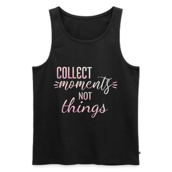 Collect moments not things - Men's Premium Organic Tank Top - black - Front - Michal (187cm)