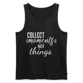 Collect moments not things - Men's Premium Organic Tank Top - black - Front - Michal (187cm)
