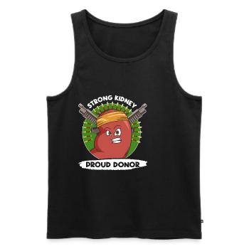 Organ donation design for a kidney donor - Men's Premium Organic Tank Top - black - Front - Michal (187cm)