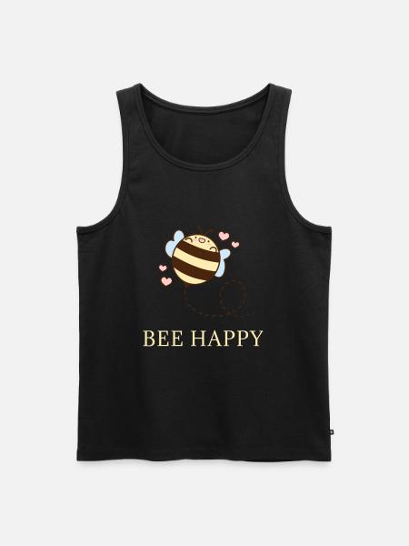 Bee Happy Bees Design - Men's Premium Organic Tank Top - black