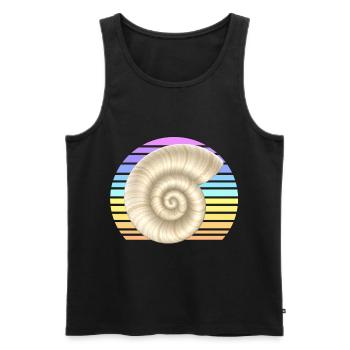 La coquille d’escargot au coucher du soleil - Débardeur bio Premium Homme - noir - Devant - Michal (187cm)