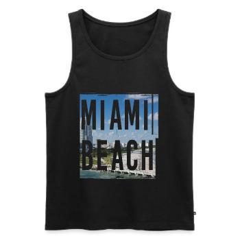 Miami Beach - Men's Premium Organic Tank Top - black - Front - Michal (187cm)