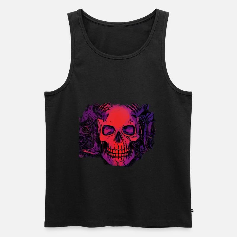 comic Dämonen schädel - Männer Premium Bio Tank Top - Schwarz