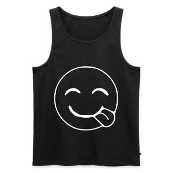 Emoji Hunger Sketch White - Men's Premium Organic Tank Top - black - Front - Michal (187cm)