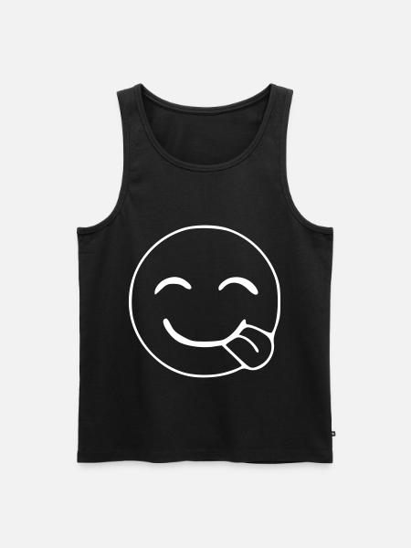 Emoji Hunger Sketch White - Men's Premium Organic Tank Top - black