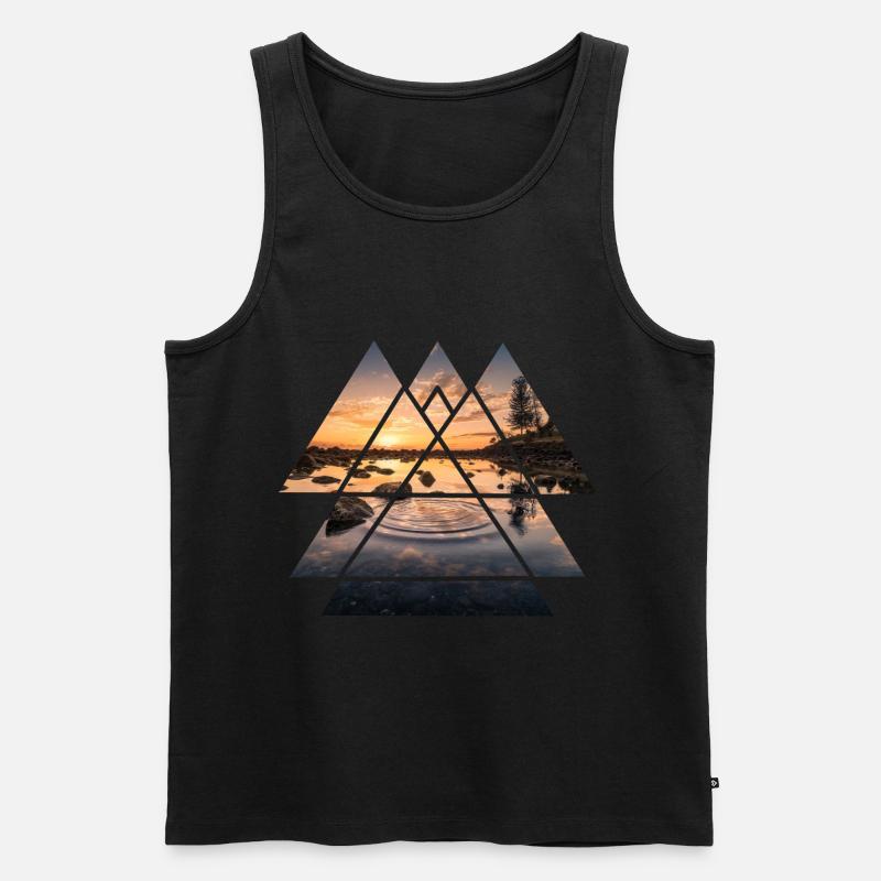 Abstrakter See - Männer Premium Bio Tank Top - Schwarz