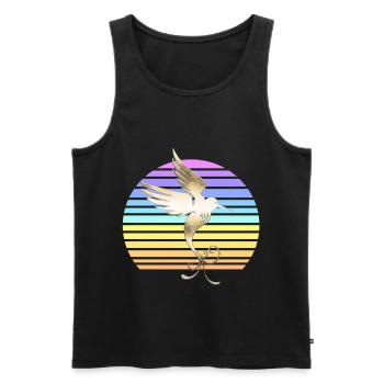 Colibri au coucher du soleil - Débardeur bio Premium Homme - noir - Devant - Michal (187cm)