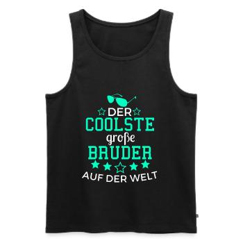 Der Coolste große Bruder auf der Welt - Männer Premium Bio Tank Top - Schwarz - Vorne - Michal (187cm)