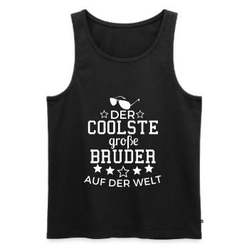 Der Coolste große Bruder auf der Welt - Männer Premium Bio Tank Top - Schwarz - Vorne - Michal (187cm)