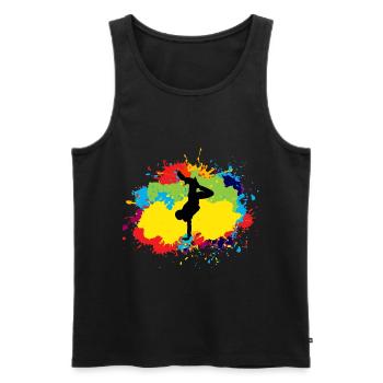 Breakdance Breakdancing Break-dancer Watercolour - Men's Premium Organic Tank Top - black - Front - Michal (187cm)