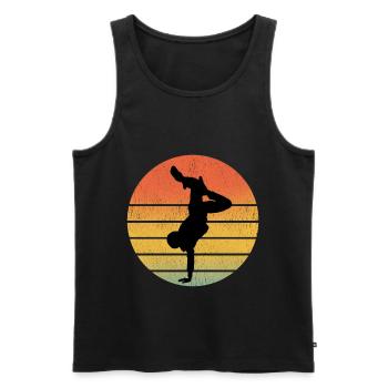 Breakdance Breakdancing Breakdancer Vintage Retro - Men's Premium Organic Tank Top - black - Front - AI Model Male 178 light (178cm)