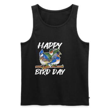 Ornithology pun for an ornithologist - Men's Premium Organic Tank Top - black - Front - AI Model Male 178 light (178cm)