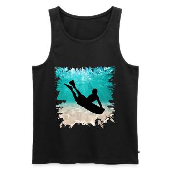 Bodyboarding Surfing Summer Bodyboarder Sea Sand - Men's Premium Organic Tank Top - black - Front - AI Model Male 178 light (178cm)