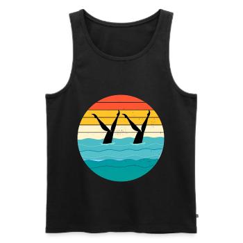 Synchro Swim Swimmer Synchronized Swimming Vintage - Men's Premium Organic Tank Top - black - Front - AI Model Male 178 light (178cm)