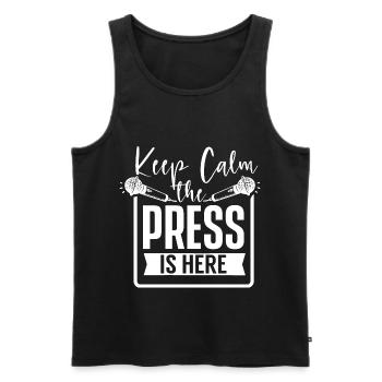 Bleib Ruhig Die Presse Ist Hier Reporter Medien - Männer Premium Bio Tank Top - Schwarz - Vorne - AI Model Male 178 light (178cm)