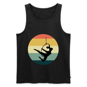Luft Reifen Lyra Zirkus Akrobatik Vintage Retro - Männer Premium Bio Tank Top - Schwarz - Vorne - AI Model Male 178 light (178cm)