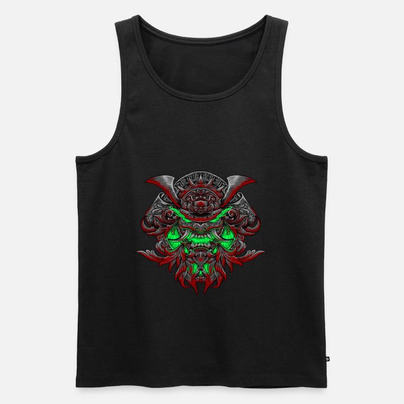 Samurai neon - Männer Premium Bio Tank Top - Schwarz