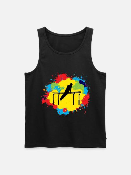 Kunstturnen Parallelbalken Aquarell - Männer Premium Bio Tank Top - Schwarz
