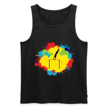 Kunstturnen Horizontale Balken Aquarell - Männer Premium Bio Tank Top - Schwarz - Vorne - AI Model Male 178 light (178cm)