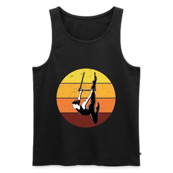 Static Trapeze Artist Circus Gymnastics Vintage - Men's Premium Organic Tank Top - black - Front - AI Model Male 178 light (178cm)