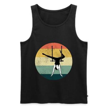Static Trapeze Artist Circus Gymnastics Vintage - Men's Premium Organic Tank Top - black - Front - AI Model Male 178 light (178cm)