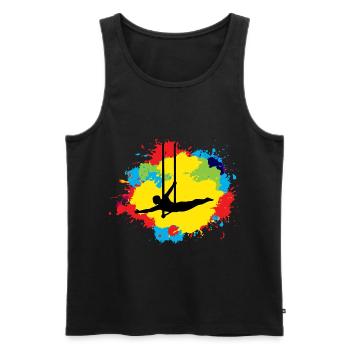 Flying Trapeze Artist Circus Gymnastics Watercolor - Men's Premium Organic Tank Top - black - Front - AI Model Male 178 light (178cm)