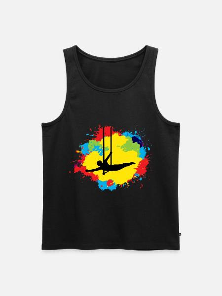 Flying Trapez Artist Zirkusgymnastik Aquarell - Männer Premium Bio Tank Top - Schwarz
