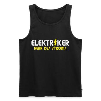 Elektriker Herr Des Stroms I Elektriker - Männer Premium Bio Tank Top - Schwarz - Vorne - Michal (187cm)