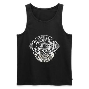 Dachdecker hoch lebe die Zunft - Männer Premium Bio Tank Top - Schwarz - Vorne - AI Model Male 178 light (178cm)