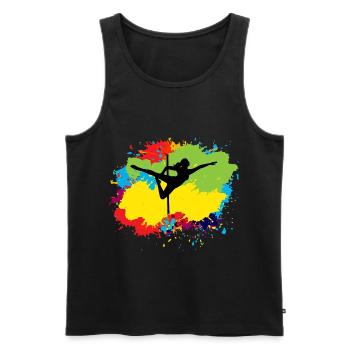 Pole Sport Tanz Tänzer Akrobatik Aquarell - Männer Premium Bio Tank Top - Schwarz - Vorne - Michal (187cm)