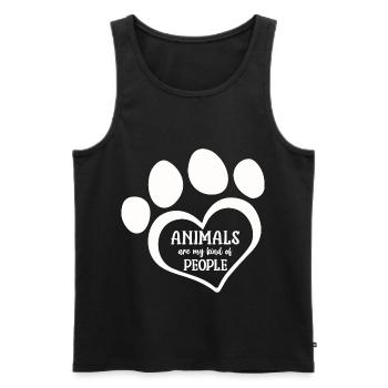Les animaux sont mon genre de personnes - Débardeur bio Premium Homme - noir - Devant - AI Model Male 178 light (178cm)