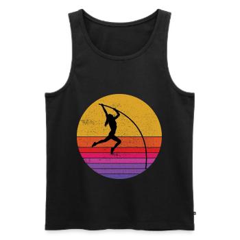 Saut à la perche rétro Athlétisme - Débardeur bio Premium Homme - noir - Devant - AI Model Male 178 light (178cm)