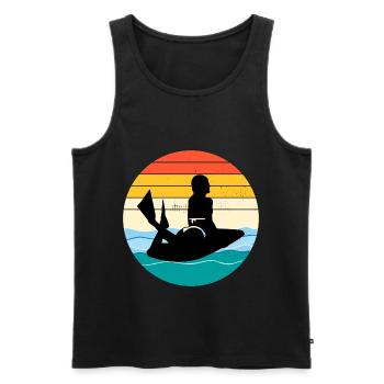 Bodyboarding Bodyboarder Wassersport Vintage Retro - Männer Premium Bio Tank Top - Schwarz - Vorne - Michal (187cm)