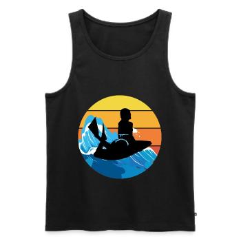 Bodyboarding Bodyboarder Wassersport Vintage Retro - Männer Premium Bio Tank Top - Schwarz - Vorne - Michal (187cm)