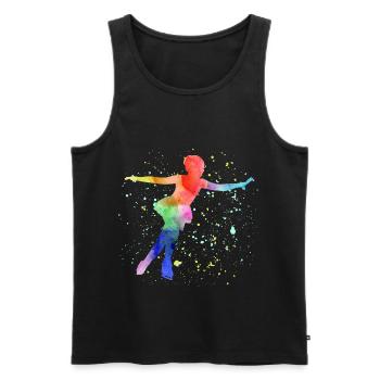 Eiskunstlauf Eiskunstlauf Schlittschuh Schlittschuh Tanz Wintersport - Männer Premium Bio Tank Top - Schwarz - Vorne - AI Model Male 178 light (178cm)