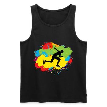 Eisschnelllauf Schlittschuh Schlittschuh Aquarell - Männer Premium Bio Tank Top - Schwarz - Vorne - AI Model Male 178 light (178cm)