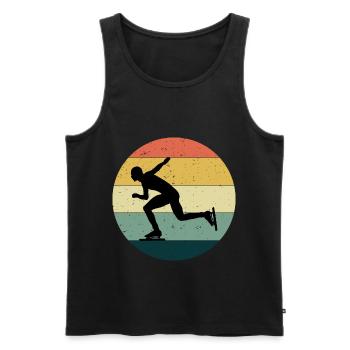 Speed Skating Ice Skater Skate Vintage Retro - Men's Premium Organic Tank Top - black - Front - Michal (187cm)