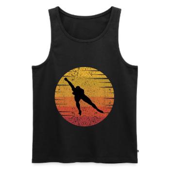 Speed Skating Ice Skater Skate Race Vintage Retro - Men's Premium Organic Tank Top - black - Front - Michal (187cm)