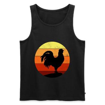 Amateur de poulet Aviateur Élevage Vintage Rétro - Débardeur bio Premium Homme - noir - Devant - AI Model Male 178 light (178cm)