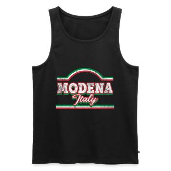 Modena Italien Stadt Skyline Schrift Vintage Retro - Männer Premium Bio Tank Top - Schwarz - Vorne - AI Model Male 178 light (178cm)
