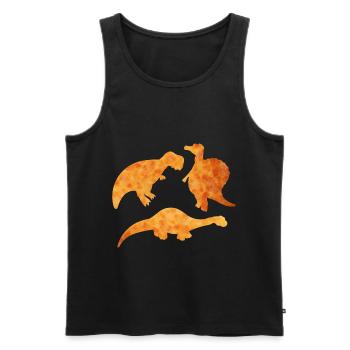 Huhn Nugget Fast Food Dinosaurier Dino Tier - Männer Premium Bio Tank Top - Schwarz - Vorne - Michal (187cm)