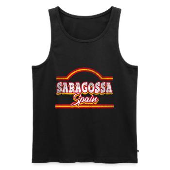 Saragossa Spanien Stadt Schrift Vintage Retro - Männer Premium Bio Tank Top - Schwarz - Vorne - AI Model Male 178 light (178cm)
